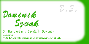 dominik szvak business card